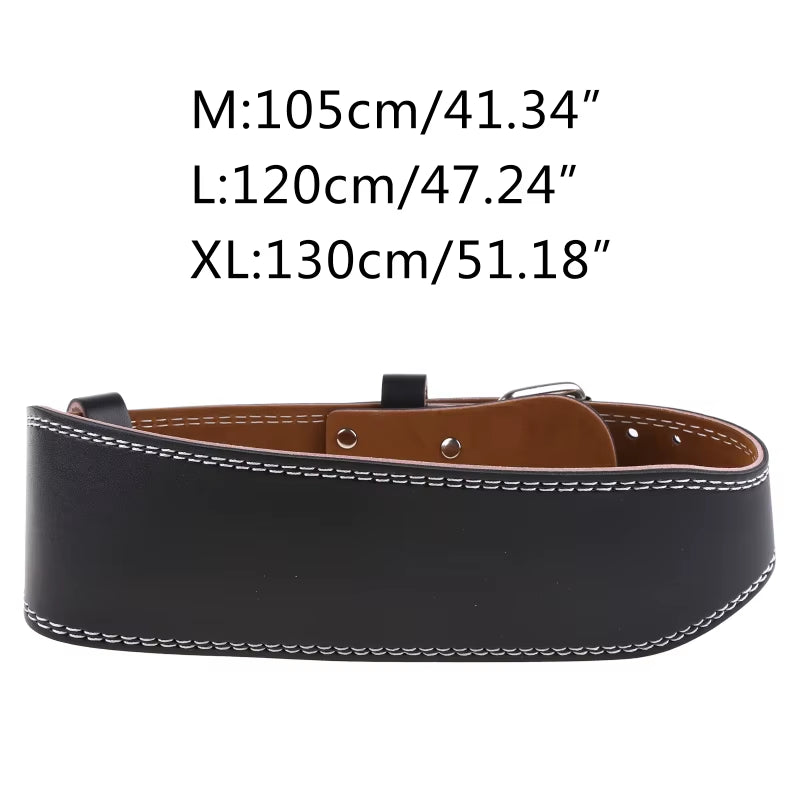 Men Women Faux Leather Weight Lifting Belt Double Prong Power Waistband Gym Bodybuilding Workout Lower Back Lumbar Support