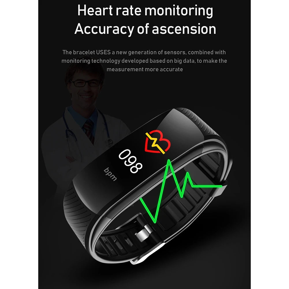 HIHI Fitness Bracelet Blood Pressure Measurement Pedometer Smart Band Heart Rate Monitor Waterproof Health Tracker Watch A