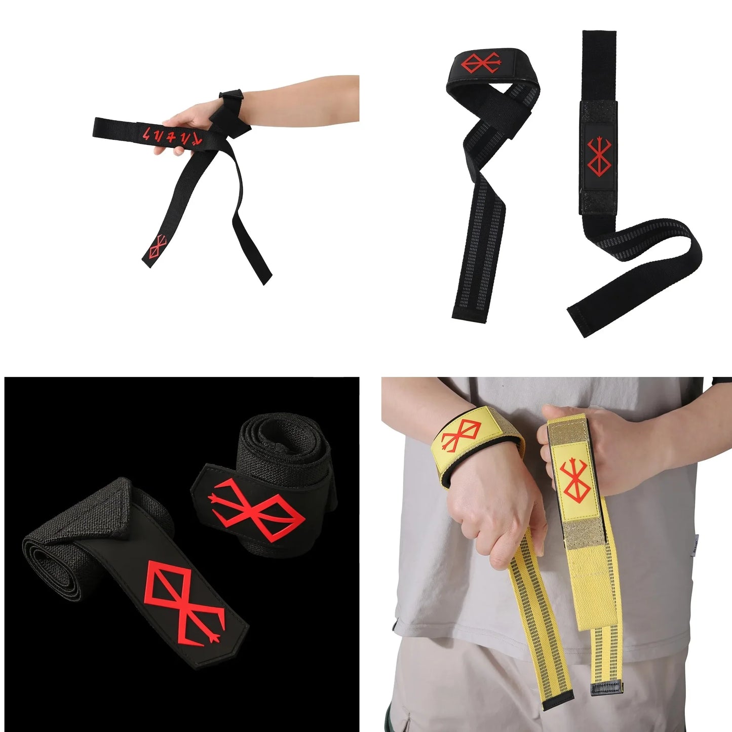 Wrist Straps for Weightlifting, Bodybuilding, Powerlifting, Wristband Support, Weightlifting, Gym, Berserk Lifting Straps