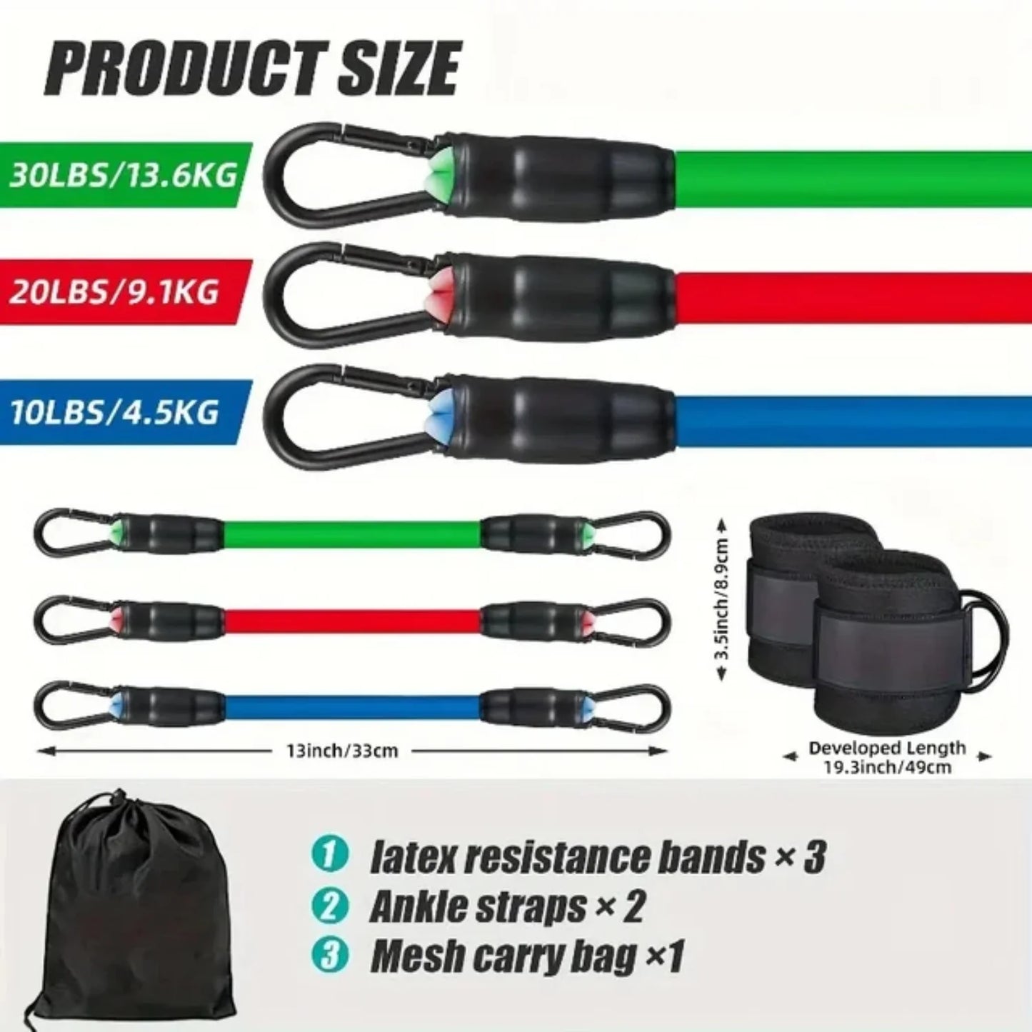 Resistance Bands Set Bodybuilding Gym Equipment Professional Weight Training Fitness Elastic Rubber Bands Workout Expander