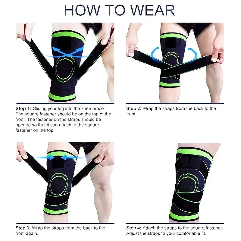 1PC Sports Knee Pad Pressurized Elastic Knee For Knee Pads For Running Hiking Meniscus Tear Arthritis Joint Pain Relief