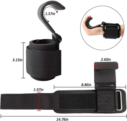 Weight Lifting Hook Grips With Wrist Wraps Hand-Bar Wrist Strap  Gym Fitness Hook Weight Strap Pull-Ups Power Lifting Gloves