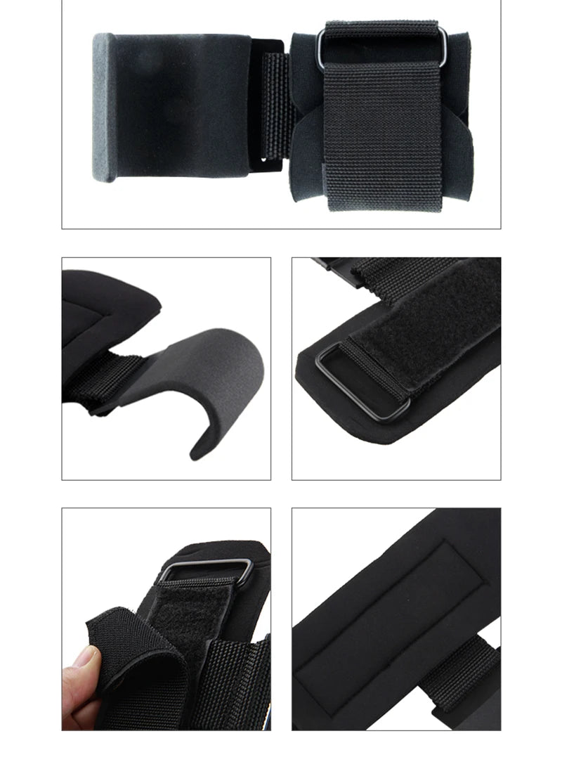 Weight Lifting Hook Grips With Wrist Wraps Hand-Bar Wrist Strap  Gym Fitness Hook Weight Strap Pull-Ups Power Lifting Gloves