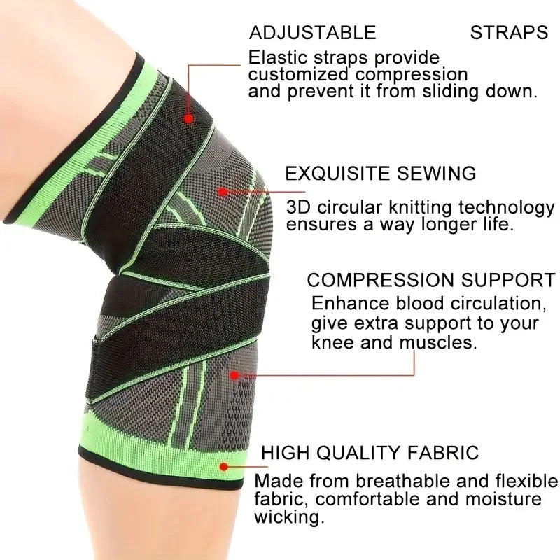 1PC Sports Knee Pad Pressurized Elastic Knee For Knee Pads For Running Hiking Meniscus Tear Arthritis Joint Pain Relief