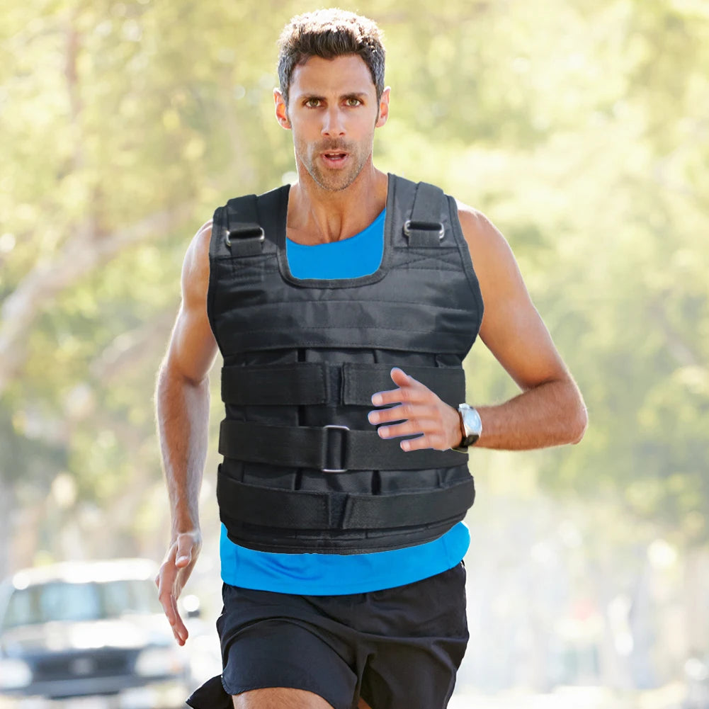 Weighted Vest Weight Jacket Oxford Cloth Weight Training Vest Comfortable Weight Loading Vest Adjustable for Strength Training
