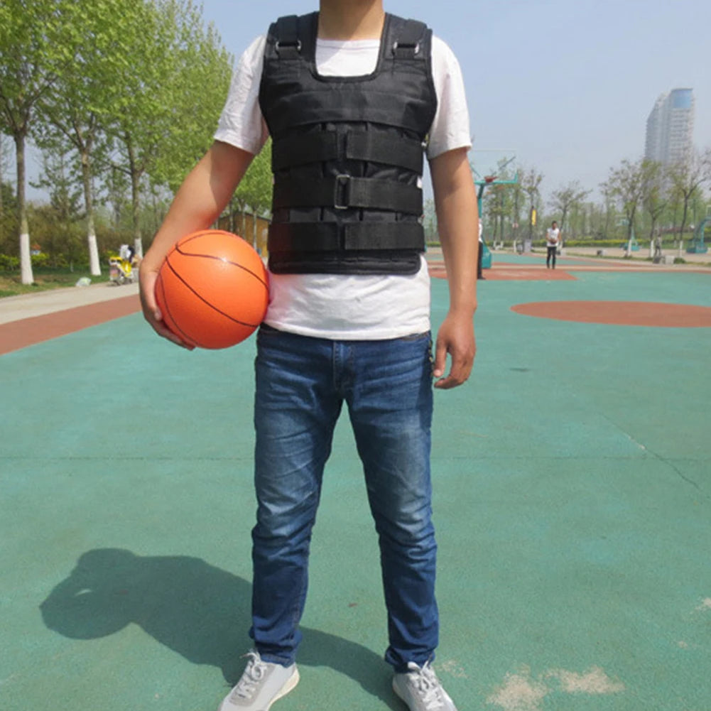 Weighted Vest Weight Jacket Oxford Cloth Weight Training Vest Comfortable Weight Loading Vest Adjustable for Strength Training