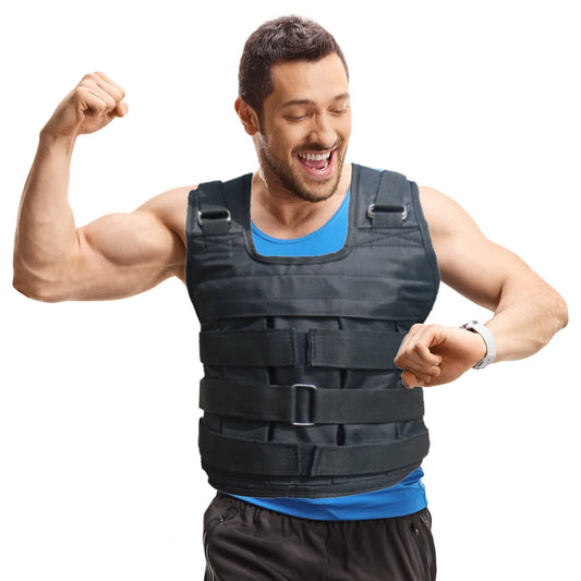 Weighted Vest Weight Jacket Oxford Cloth Weight Training Vest Comfortable Weight Loading Vest Adjustable for Strength Training