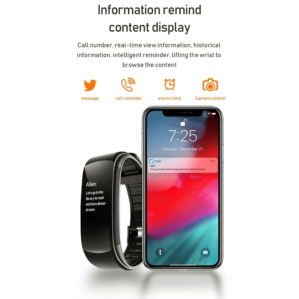 HIHI Fitness Bracelet Blood Pressure Measurement Pedometer Smart Band Heart Rate Monitor Waterproof Health Tracker Watch A