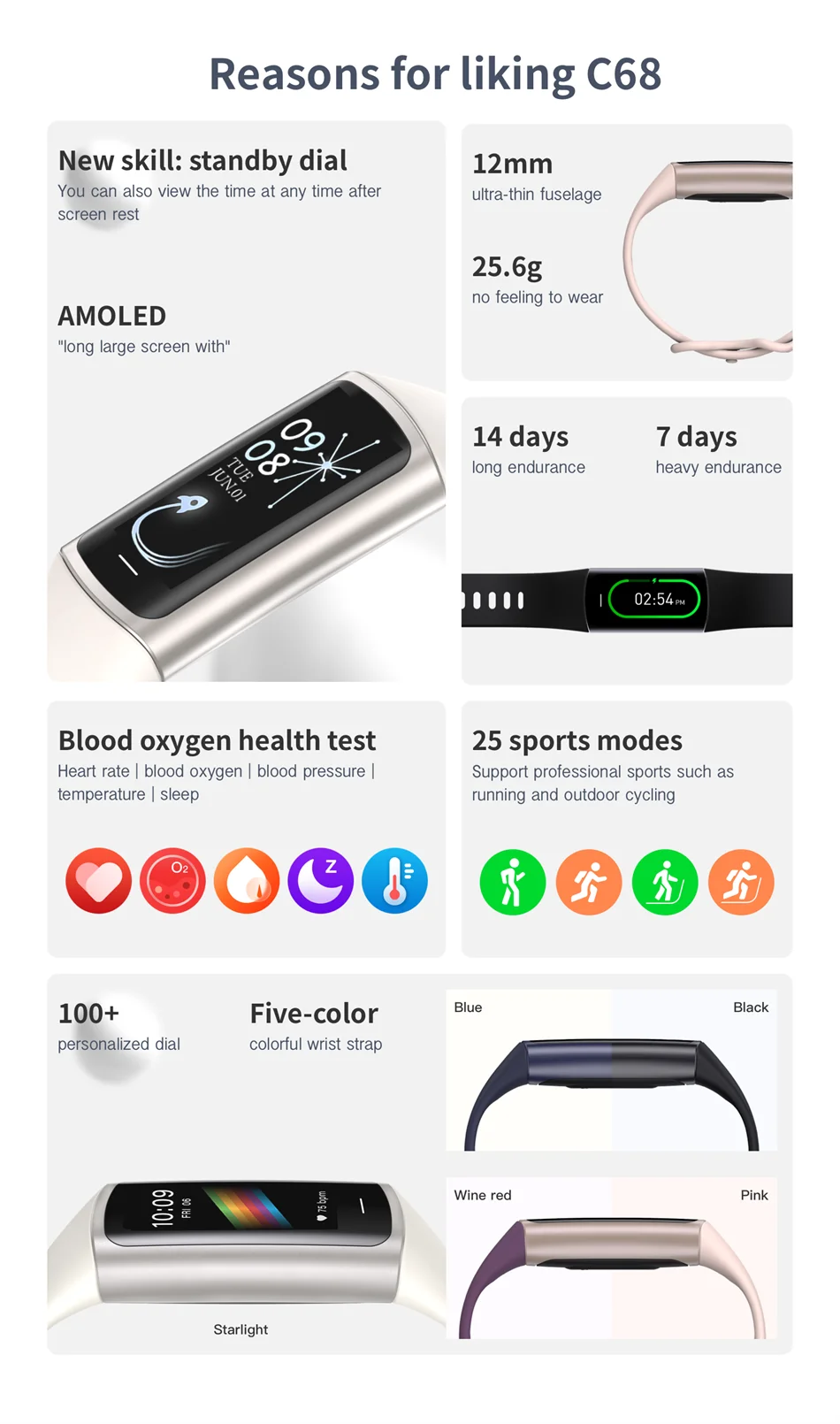 2024 Sport Smart Bracelet Fitness Tracker For Man Women Band Waterproof Connected Phone Tracker Men Smart Watch For Android ios