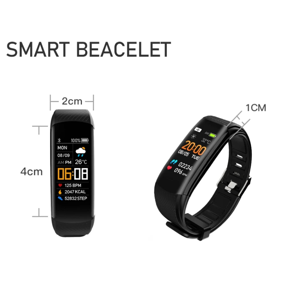 HIHI Fitness Bracelet Blood Pressure Measurement Pedometer Smart Band Heart Rate Monitor Waterproof Health Tracker Watch A