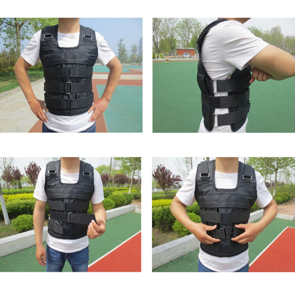 Weighted Vest Weight Jacket Oxford Cloth Weight Training Vest Comfortable Weight Loading Vest Adjustable for Strength Training