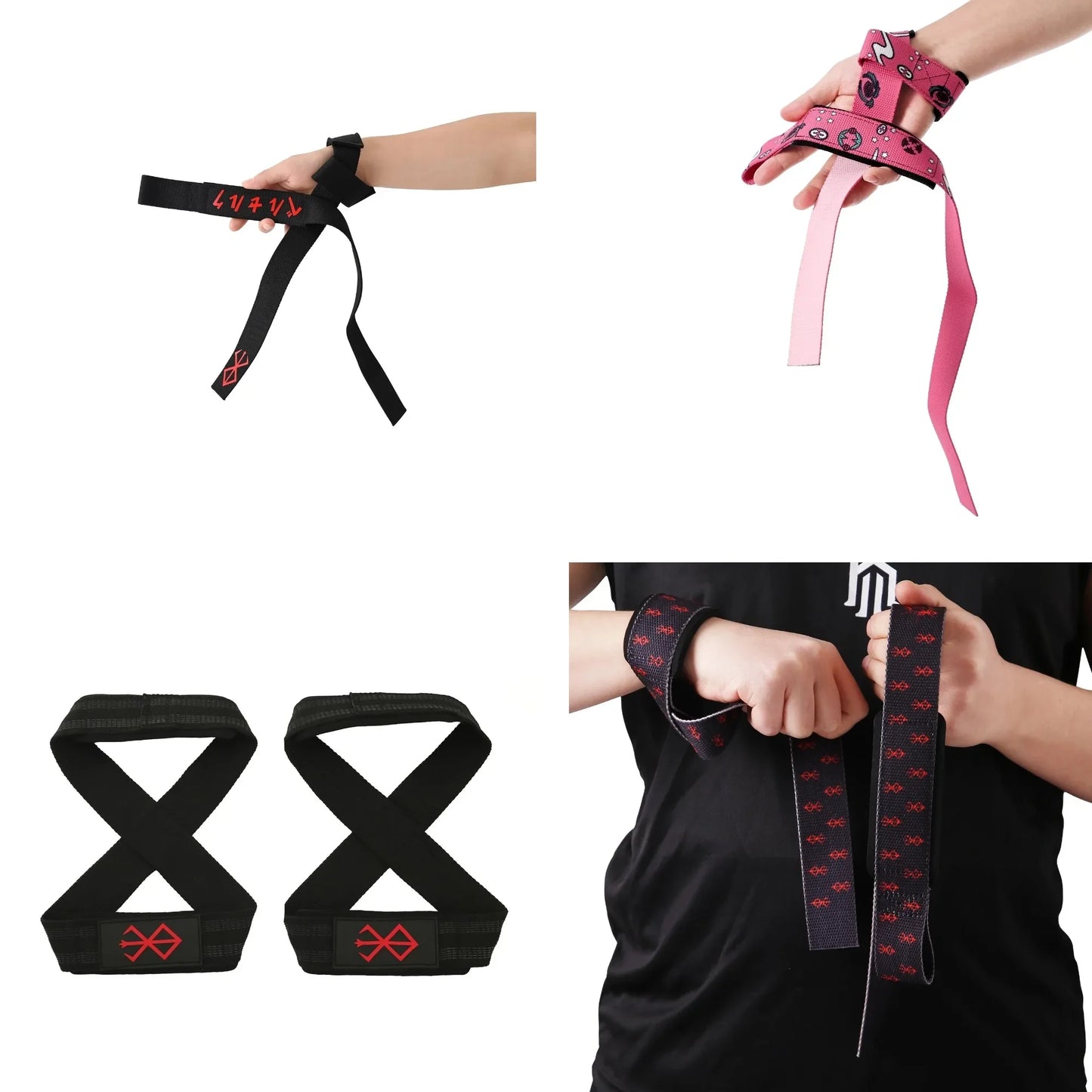 Wrist Straps for Weightlifting, Bodybuilding, Powerlifting, Wristband Support, Weightlifting, Gym, Berserk Lifting Straps