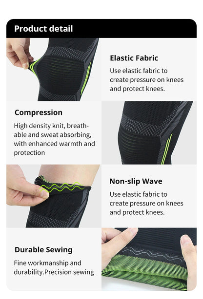 Single Knitted Nylon Sports Knee Pad Riding Protective Gear Running Basketball Skipping Rope Warm Knee Pad Foot Cold Proof Black