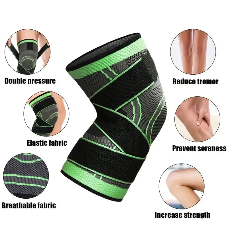 1PC Sports Knee Pad Pressurized Elastic Knee For Knee Pads For Running Hiking Meniscus Tear Arthritis Joint Pain Relief