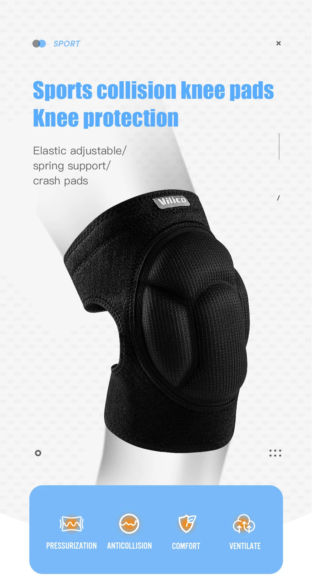 1 pair Knee Pads For Men Women Anti Slip Breathable Knee Sleeves Joint Protective Football Running Cycling Knee Support