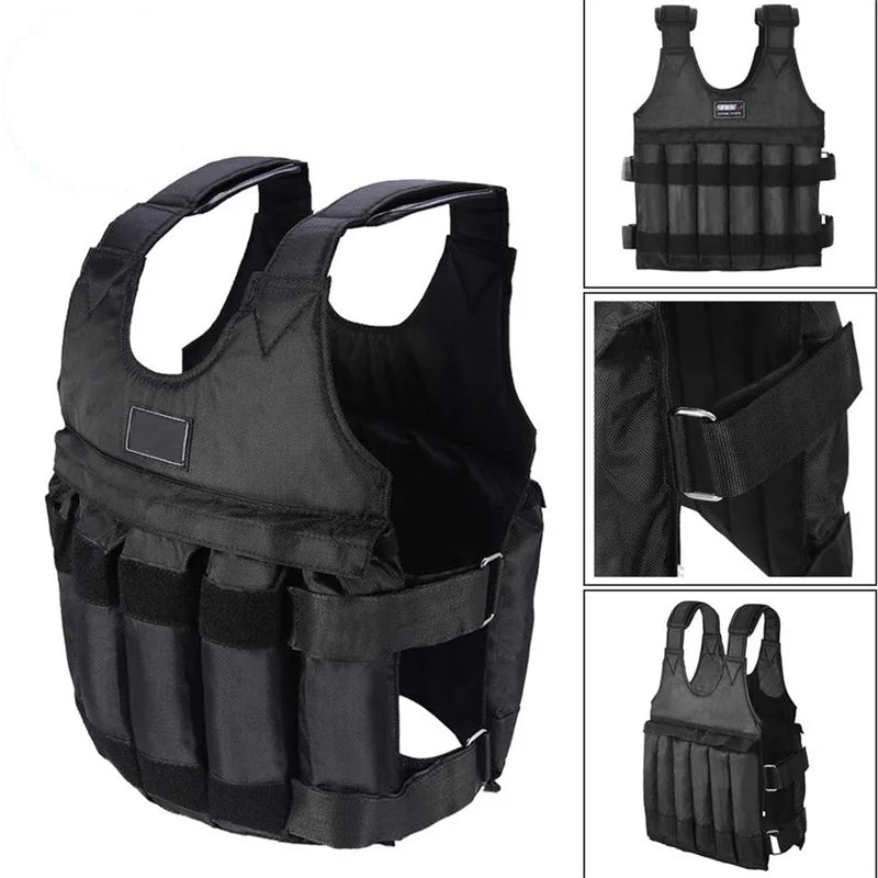 15-50kg Adjustable Weight Vest Weighted Fitness Training Set With Steel Plate Weighted Bracelet Ankle Bodybuilding Accessories
