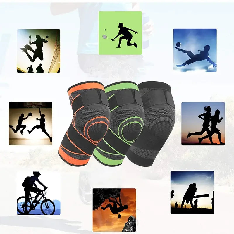 1PC Sports Knee Pad Pressurized Elastic Knee For Knee Pads For Running Hiking Meniscus Tear Arthritis Joint Pain Relief