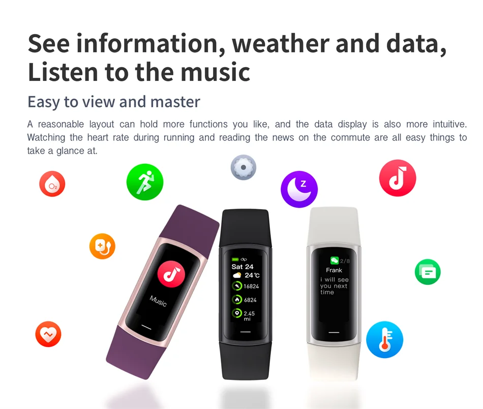 2024 Sport Smart Bracelet Fitness Tracker For Man Women Band Waterproof Connected Phone Tracker Men Smart Watch For Android ios