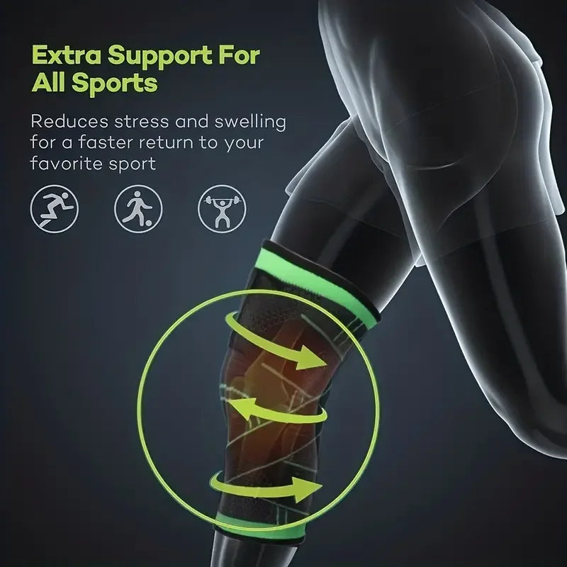 1PC Sports Knee Pad Pressurized Elastic Knee For Knee Pads For Running Hiking Meniscus Tear Arthritis Joint Pain Relief